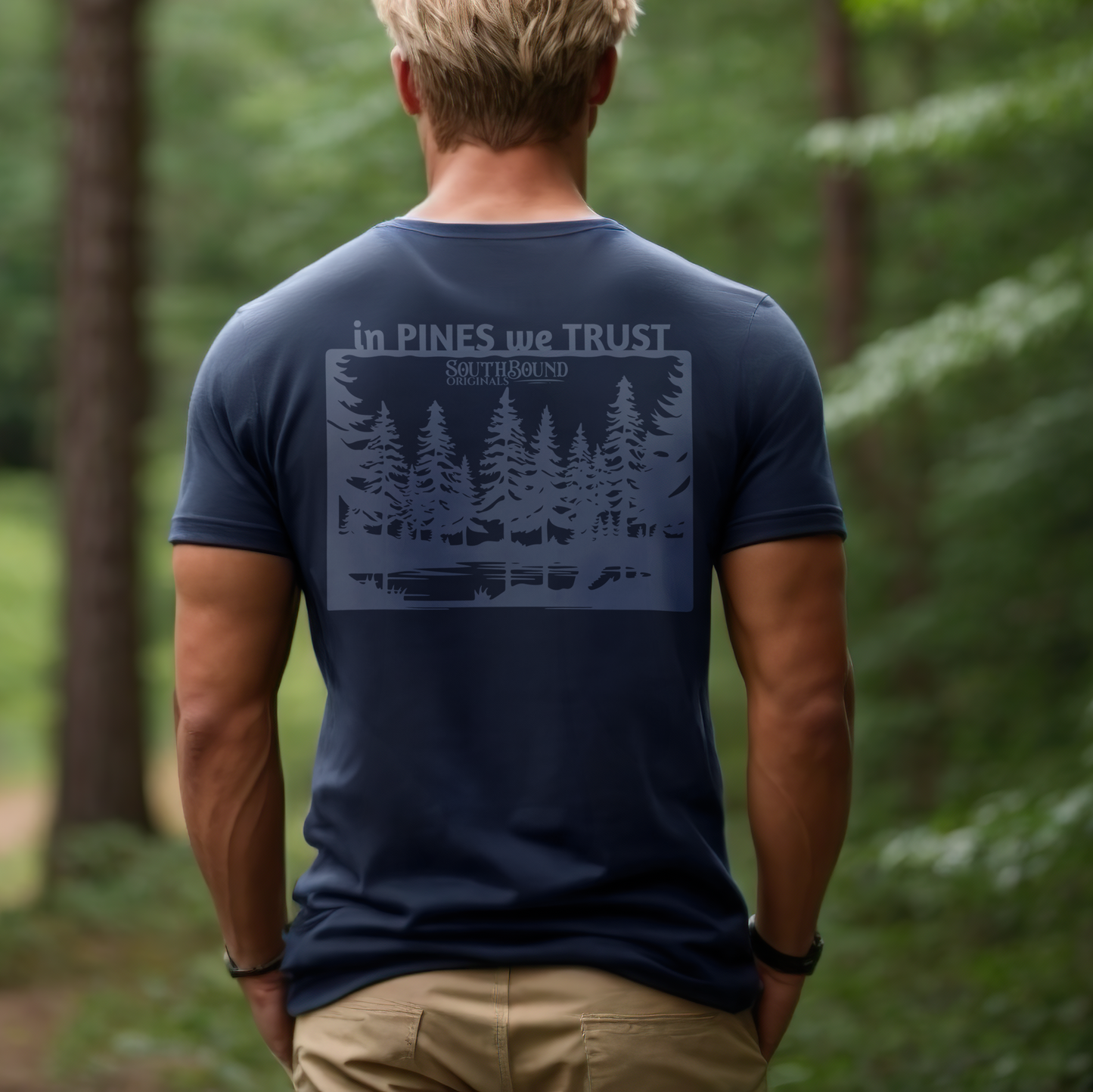Men's "In PINES we TRUST" t-shirt in navy