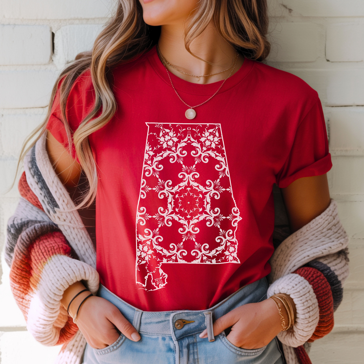 Women's ALABAMA t-shirt in RED