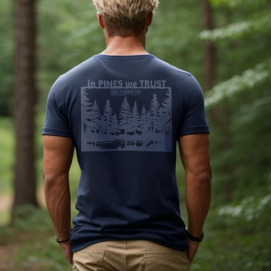 Men's "In PINES we TRUST" t-shirt in navy